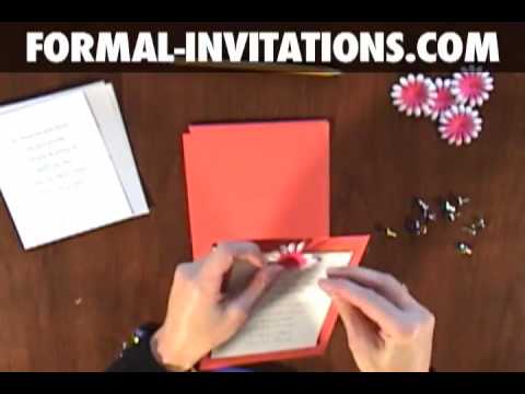 how to make diy wedding invitations with embossed flowers and crystal brads youtube how to make diy wedding invitations with embossed flowers and crystal brads youtube