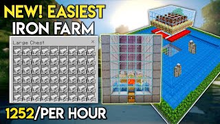 New! Easiest Iron Farm in Minecraft Bedrock 1.20