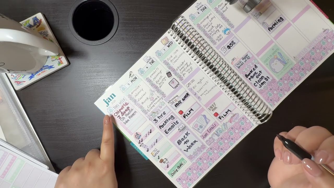Memory Plan With Me (Jan 5) Functional Spread + Stickers 🗓️ Erin Condren Life Planner Vertical