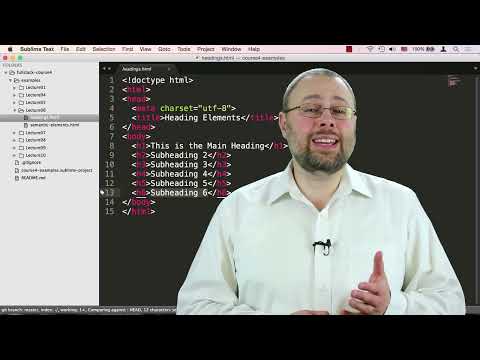 Lecture 6: Heading Elements (and some new HTML5 semantic comments)