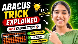 Abacus Trick Explained 😱 | Easy Method for Fast Calculation | Beginners Guide#abacus #kidslearning