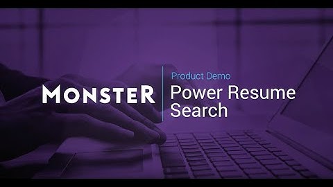 Monster Power Resume Search Guided Tour