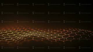 Gold light hexagonal wave abstract animation. Abstract light flow background hexagon wave gold. 4k