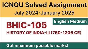 IGNOU BHIC 105 Solved Assignment 2024-25 PDF Download | English Medium | Vidyamojo