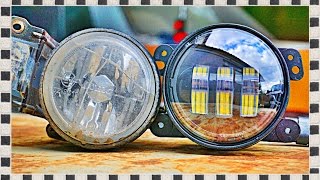 █ Как заменить стоковые ПРОТИВОТУМАНКИ на LED, СВЕТОДИОДНЫЕ и ТЕСТ.///Replacing the fog lamps.