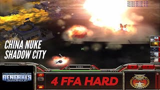 China Nuke General : 4 Free For All Hard Command & Conquer Generals Zero Hour (Shadow City)