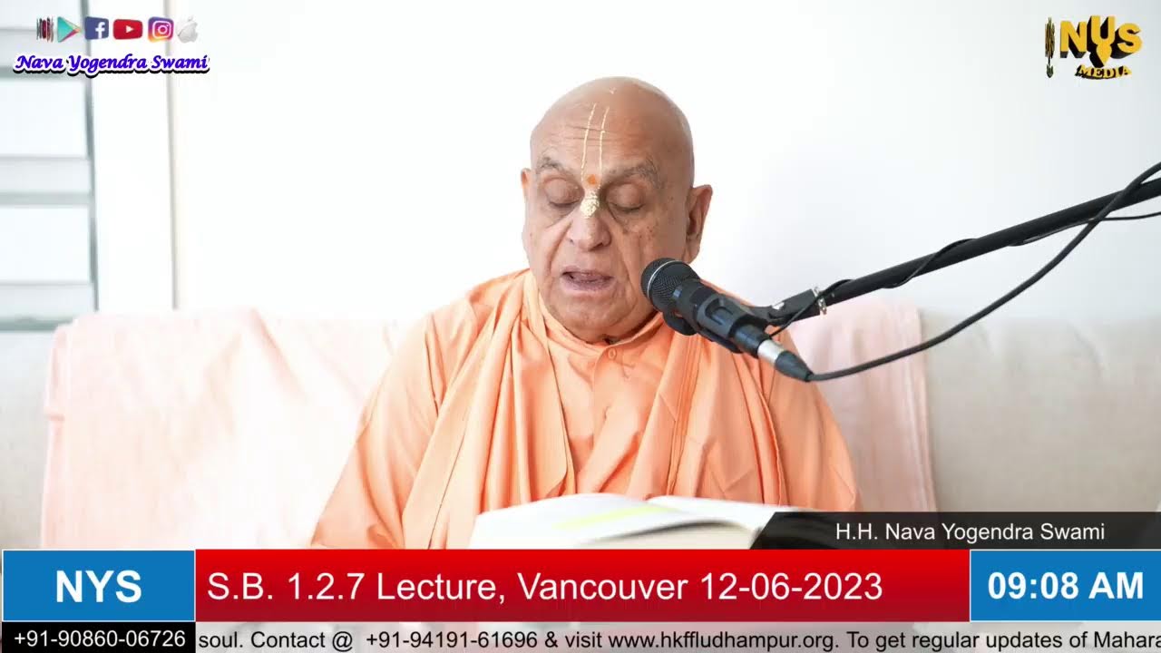 Material Attachment & Devotional service ।। S.B. 1.2.7 Lecture ।। Vancouver, Canada ।।