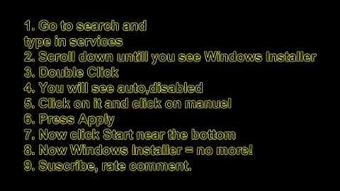 How to fix the Windows Installer Error