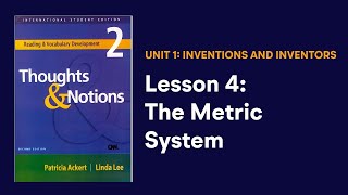 [Thoughts and Notions] Unit 1: Lesson 5: The Metric System