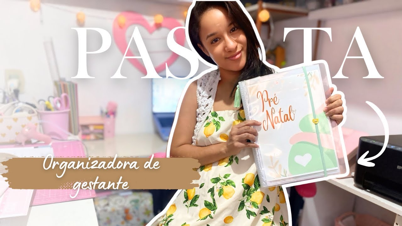 PASTA ORGANIZADORA DE GESTANTE | feito com pasta catálogo | link do pdf do molde na descrição