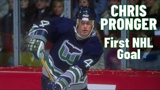 Chris Pronger #44 (Hartford Whalers) first NHL goal Nov 6, 1993 (Classic NHL)