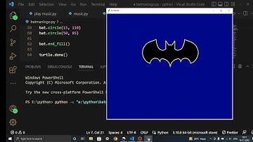 Batman logo in Python #graphicdesign #python #turtle #batman