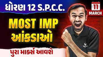 Std 12 SPCC Most IMP Aankdao | Dhoran 12 Spcc Board Exam 2025 | Nilkanth Sir