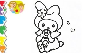 draw my melody💓💞 | Sanrio | melody colouring easy melody drawing tutorials