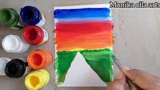 Beautiful Sunset Scenery Painting Ideas For Beginners