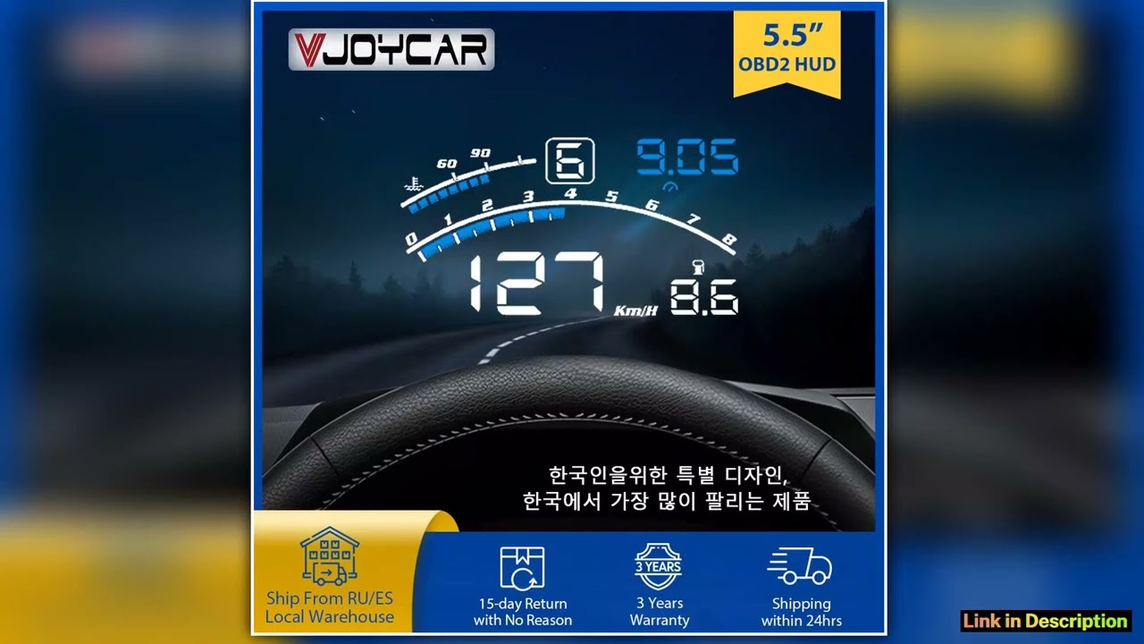 Vjoycar V41 Newest Head Up Display Car OBDII EUOBD 55 Windshield Projector HUD Display Shift