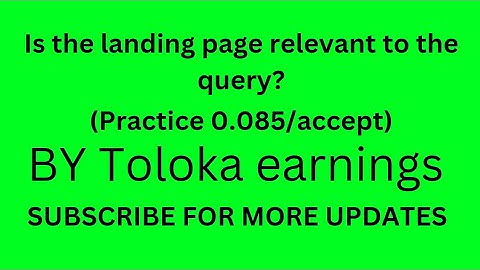 Is the landing page relevant to the query? (Practice 0.085) ENGLISH (Lang)