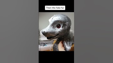 Furring The 3D Printed Fursuit Head Base #short #fursuit #fursuitmaker #3dprint #costume