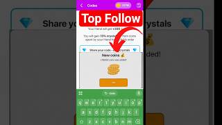 Top Follow Coupon Code Today | Unlimited Coins Trick 2026 💰#topfollowcode #couponcode
