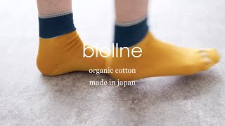 【biollne (ビオルネ)公式 】323232 ミドル丈配色口ゴムリブ編みソックス② /Wonan Socks/Made in Japan/Organic Cotton/レディース/ソックス/靴下