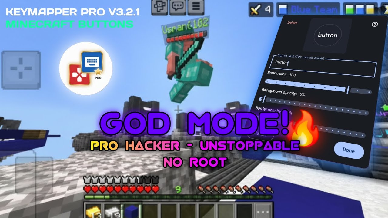 How to get GOD MODE in Minecraft PE 1.21+ (KeyMapper Pro Tutorial)