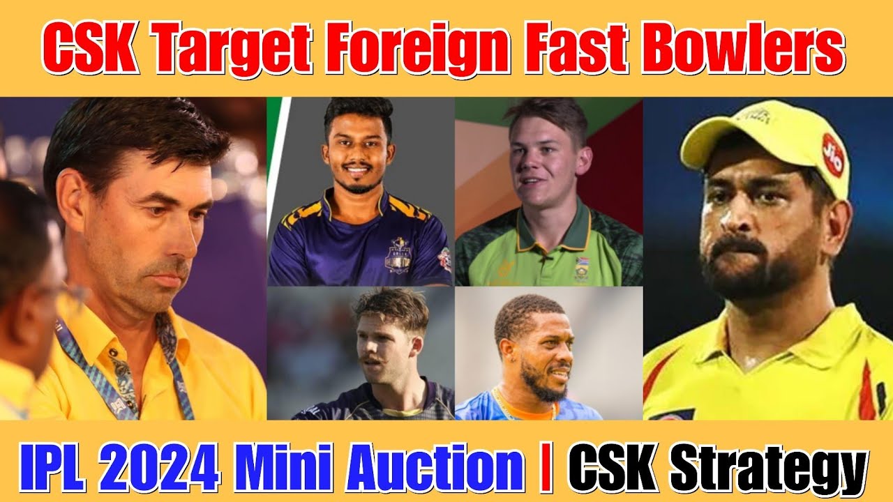 CSK Target Foreign Fast Bowlers List for IPL 2024 Mini Auction