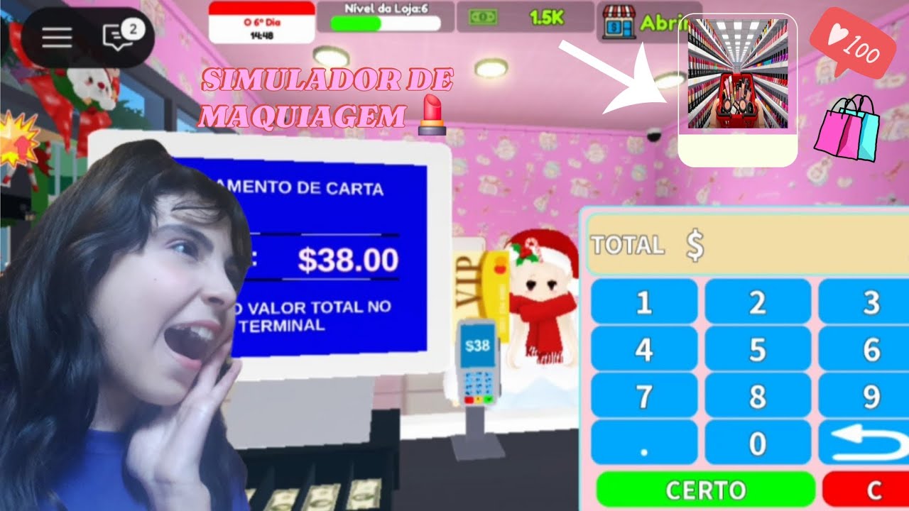 JOGUEI O JOGO DO ROBLOX DE SIMULADOR DE MAQUIAGEM 💄