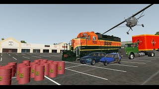 Train vs Cars vs Massive   Explosive Barrels Experiment - BeamNG Drive Train | Train Vs Barrel Bomb