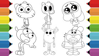The Amazing World of Gumball Coloring Pages | Gumball, Darwin, Anais, Nicole, Richard