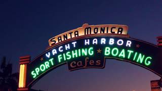 Santa Monica Beach  Video 4k Drone footage -  Los Angeles ,California