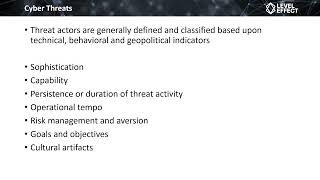 Cybersecurity Industry   Lecture 5   Cyber Threats and Nation State Threat Actors