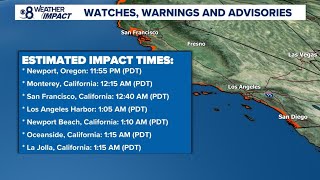 Tsunami Advisory in effect for San Diego coast, temperatures remain near seasonal