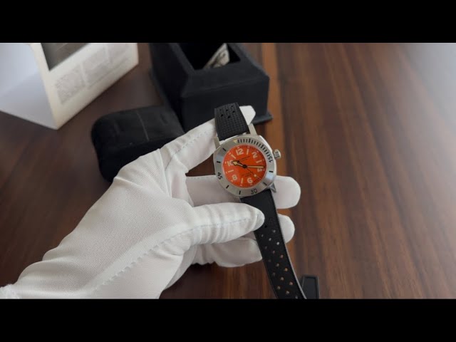 Nivada Grenchen Orange Depthmaster with Rubber Topic Ref. 14127A01