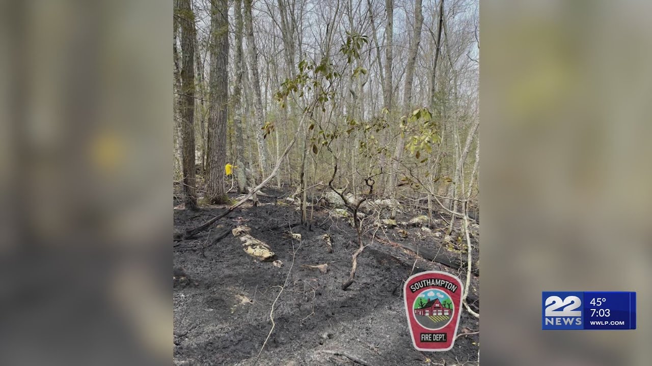 Crews put out brush fire on Crooked Ledge Road in Southampton - YouTube