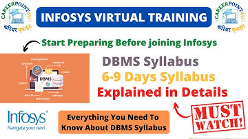 Infosys Training | DBMS Syllabus | Virtual Training | Explained in this video | Infosys 2022 March