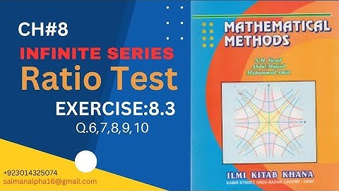 CH#8|INFINITE SERIES|Ex:8.3|Q6 to 10|Math-B BSc/ADP-2|Ratio Test/D