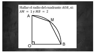 Find The Radius Of Quadrant Aob If Am1 And Mb2