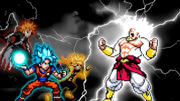 Goku SSGSS (Team Shonen) V2 (New) VS Limit Break Broly SSJ4 V2 in Jump Force Mugen