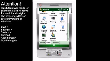 How to calibrate/align screen on Windows Mobile 6.1