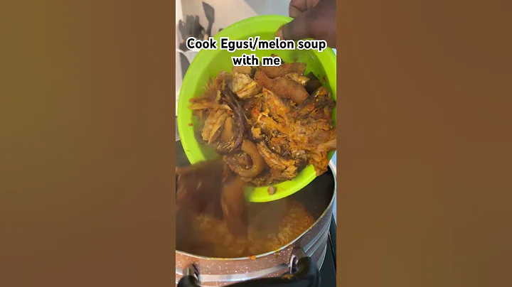Cook Egusi soup with pounded yam with me #cooking #food #foodlover #recipe #egusisoup