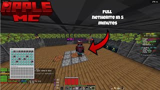 How To Grind Full Netherite Armour In 5 Minutes In Apple Mc || Apple Mc