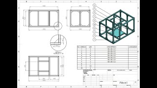 Assemblage soudé : profilés, gousset, embout, tole, mise en plan sur Solidworks