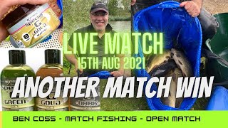 LIVE MATCH FISHING / Match win !! Albans Lakes 15th Aug 2021 #openmatch #bencossmatchfishing