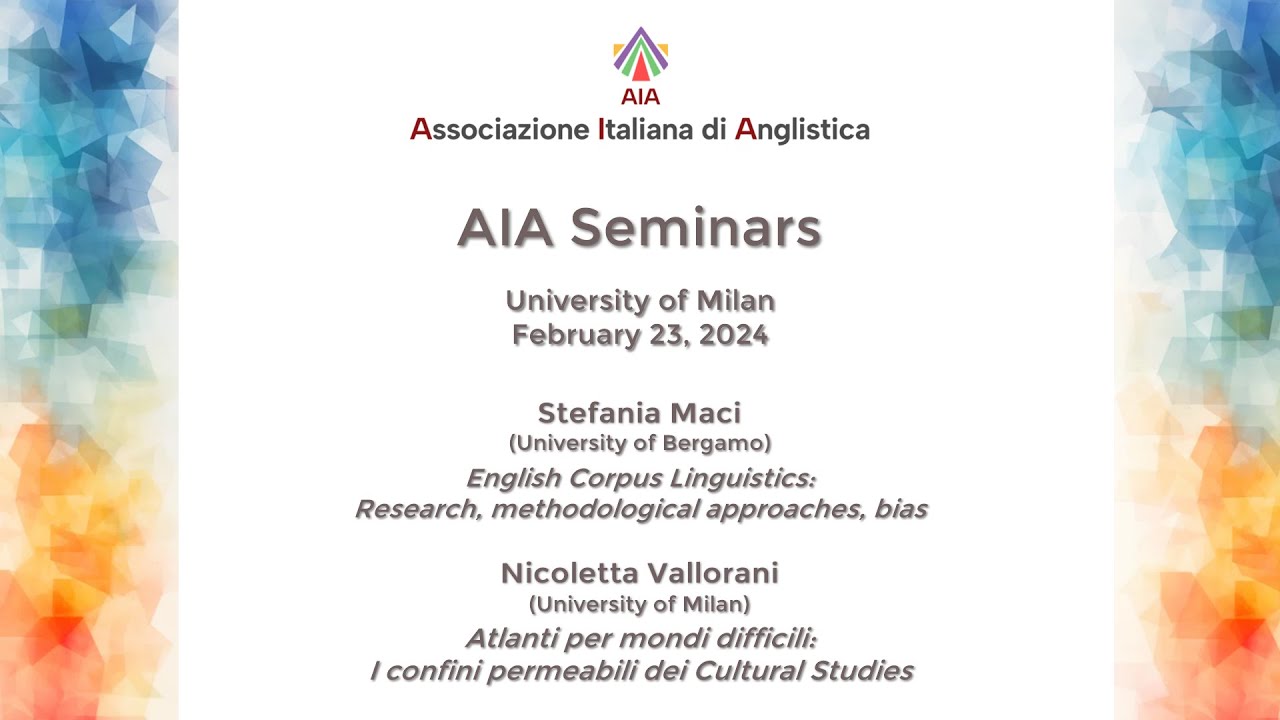 AIA PhD Seminar: English Corpus Linguistics & Cultural Studies Perspectives