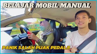 IBU-IBU BELAJAR MOBIL MANUAL DI JALAN RAYA HAMPIR NABRAK.!!