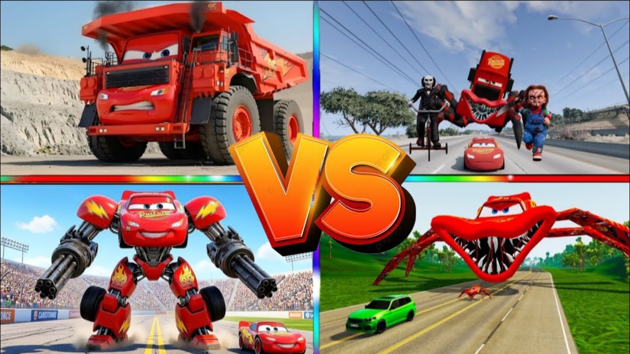 IMPOSSIBLE TEST! 🚛🤖McQueen vs Spider-Cars and🚧🚀 Dragon Cars!👹 🌟 Will he escape?😱