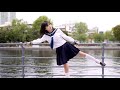 天王洲アイルでセーラー服モデル撮影の様子です。モデルは姫華　A modeling session for portraits at Tennoz Isle. The model is Himeka