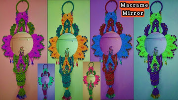 Macrame Mirror | Macrame Round shape Mirror | Colourful Mirror Designs