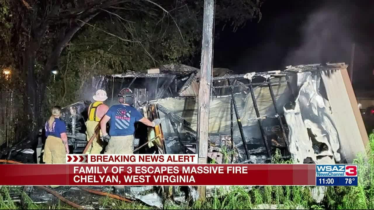 Family of three without a home after mobile home fire - YouTube
