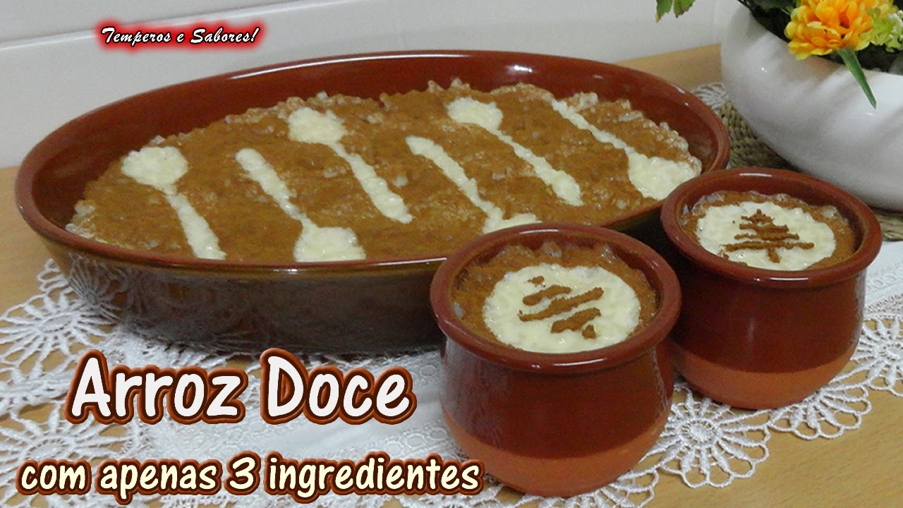 ARROZ DOCE COM APENAS 3 INGREDIENTES, FÁCIL, RÁPIDO E DELICIOSO